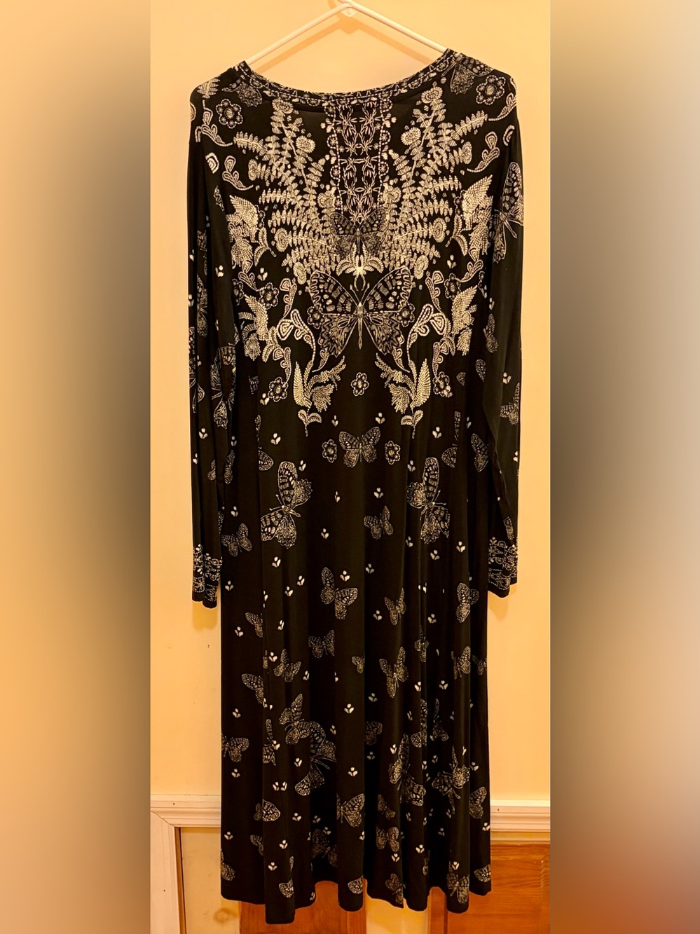 Johnny Was Black Long-Sleeve Butterfly & Floral dress - Picture 2 of 8